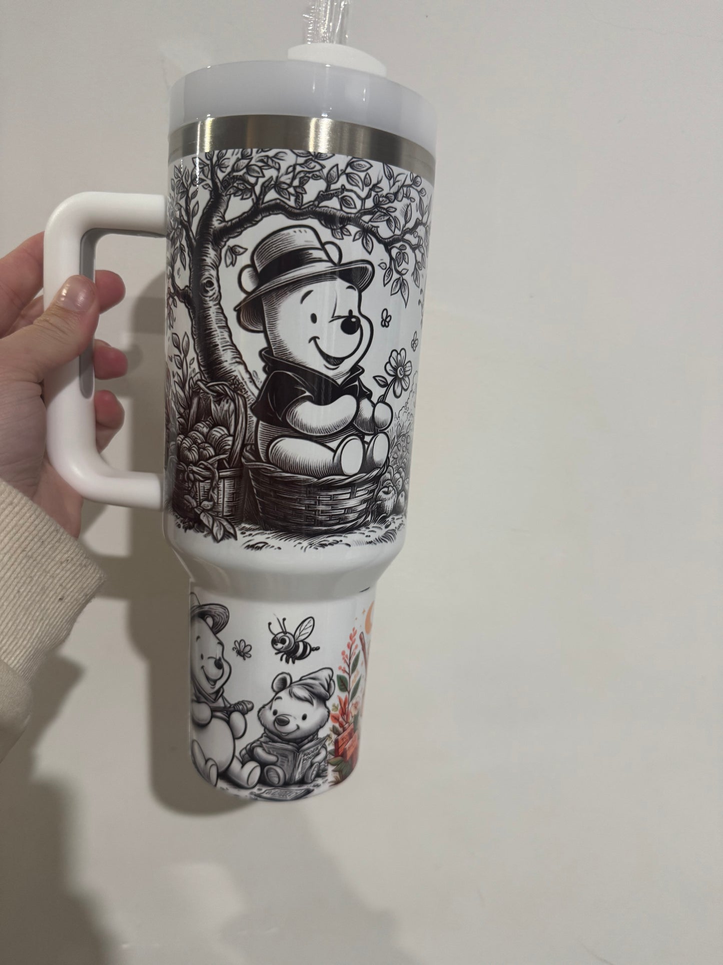 Yellow Bear grey to colour 40oz Tumbler