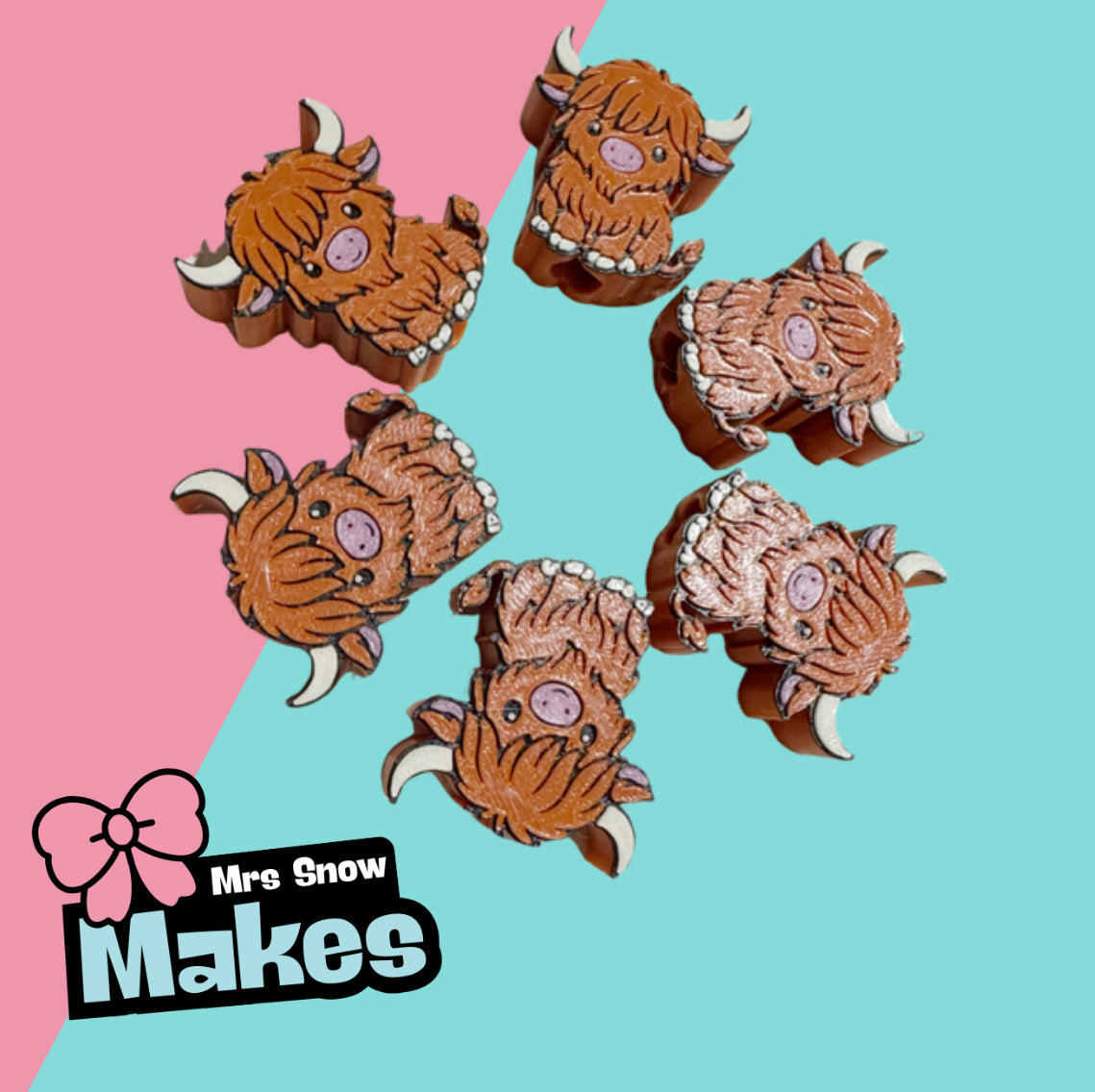 Highland cow Straw Toppers