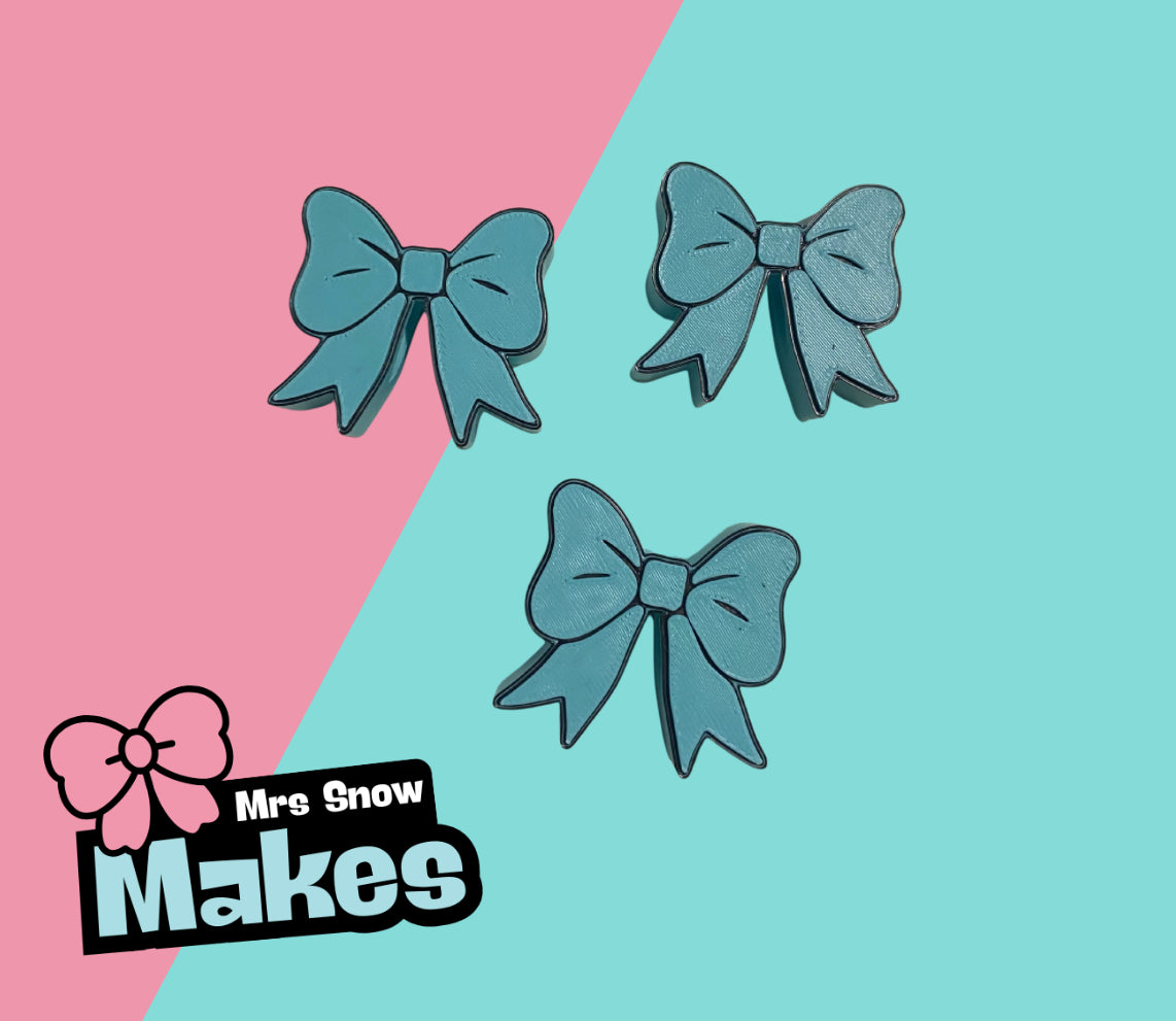 Blue Bow Straw Toppers