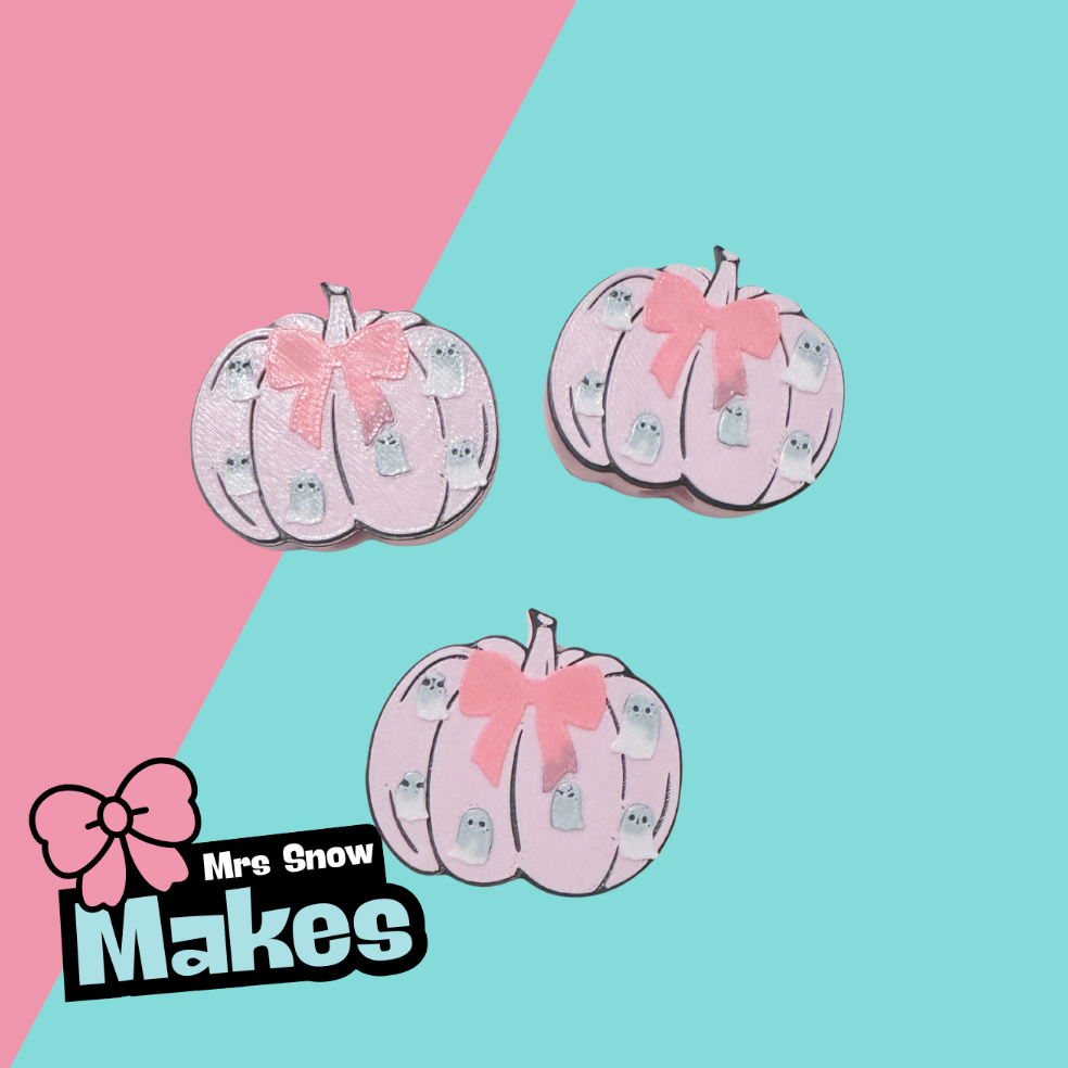 Pink Pumpkin Straw Toppers