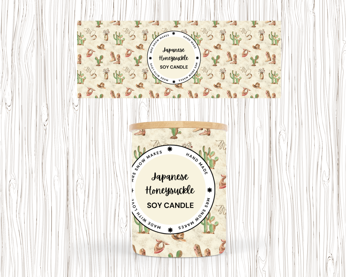 COUNTRY CACTUS DESIGN CANDLE