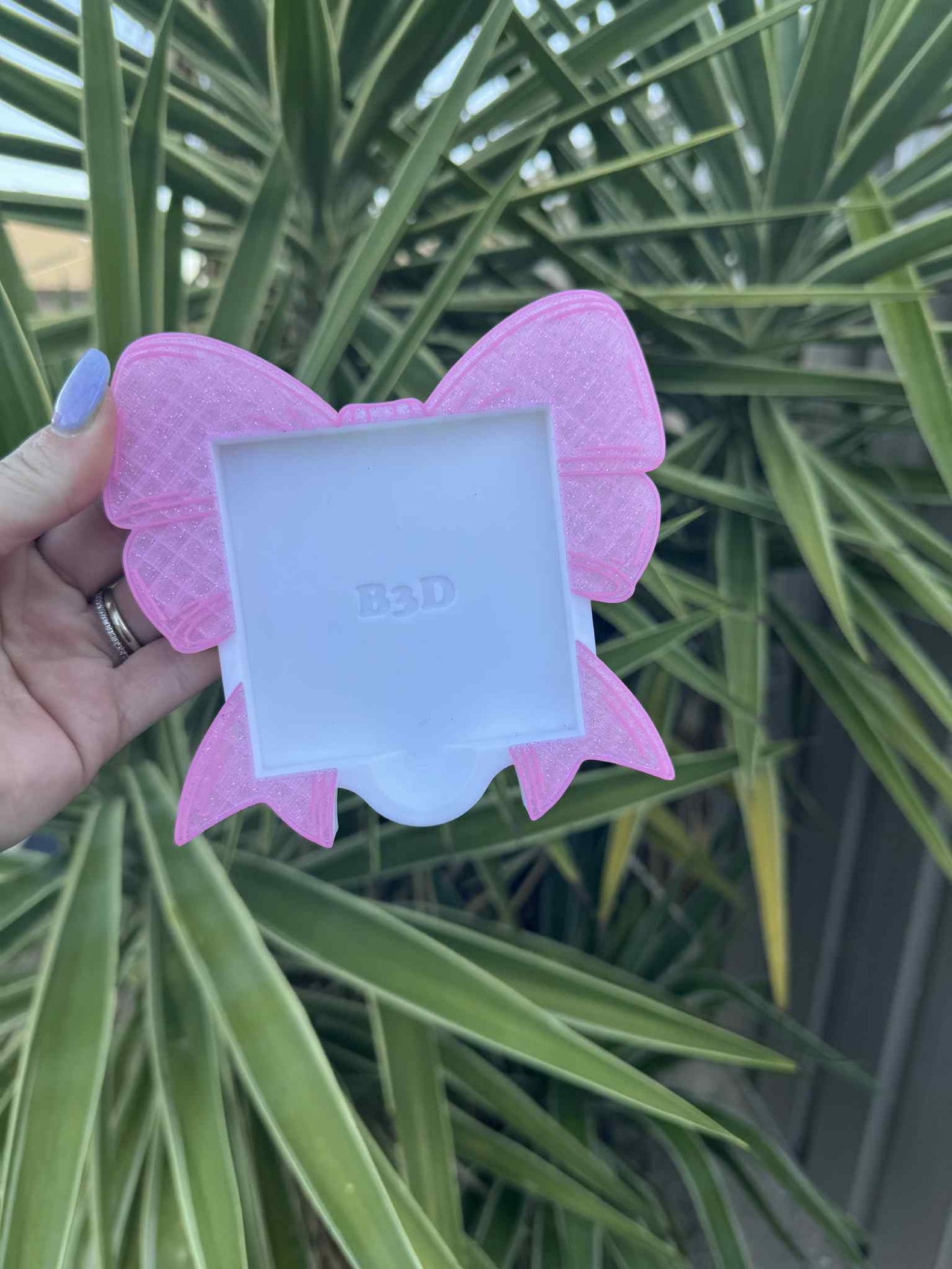 Pink Sparkle Bow Sticky Note holder