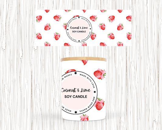 STRAWBERRY BOWS DESIGN CANDLE