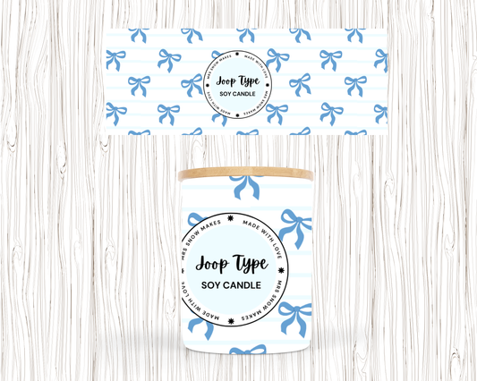 BLUE BOWS DESIGN CANDLE