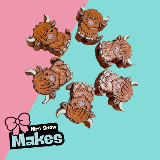 Highland cow Straw Toppers