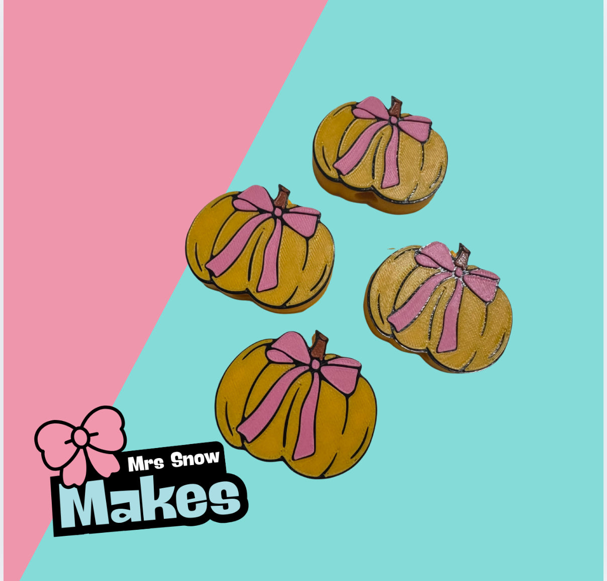 Pumpkin Bow Straw Toppers