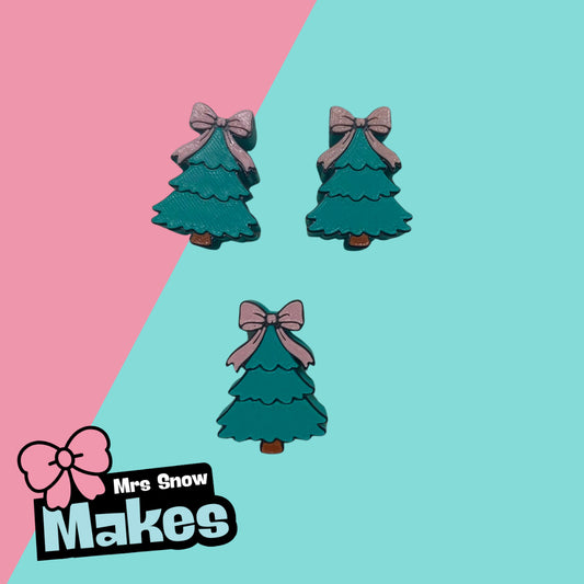 Christmas tree bow Straw Toppers