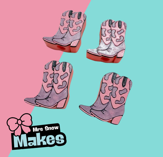Pink cowgirl boots Straw Toppers