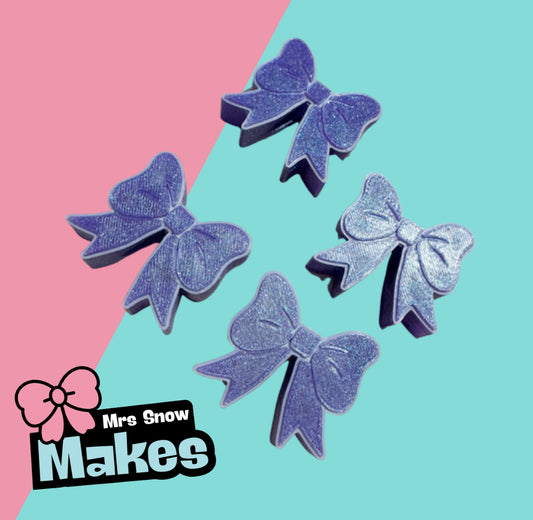 Purple Glitter Bow  Straw Toppers