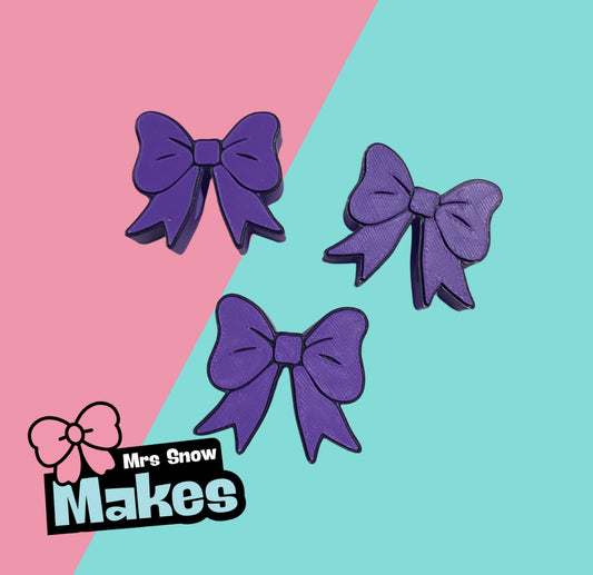 Purple Bow Straw Toppers
