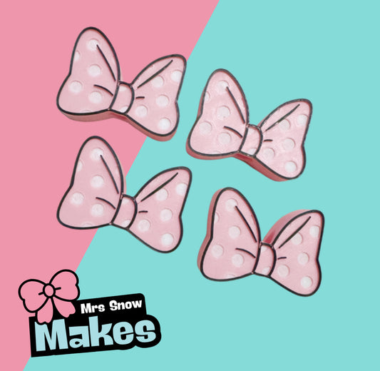 Pink bow Straw Toppers