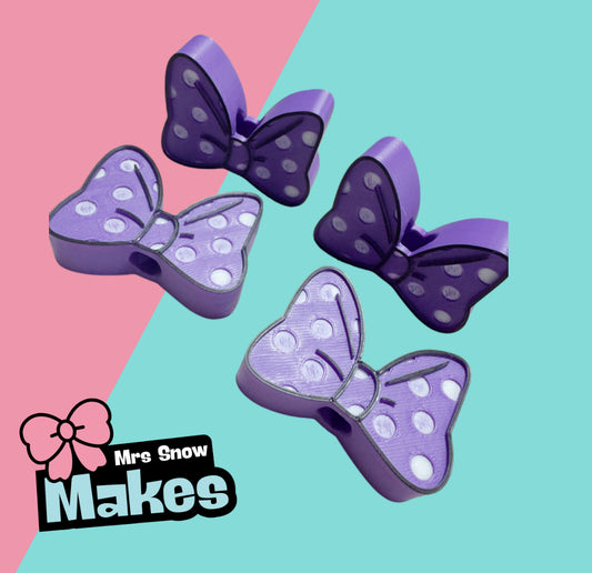 Purple Bow Straw Toppers