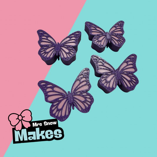 Purple butterfly Straw Toppers