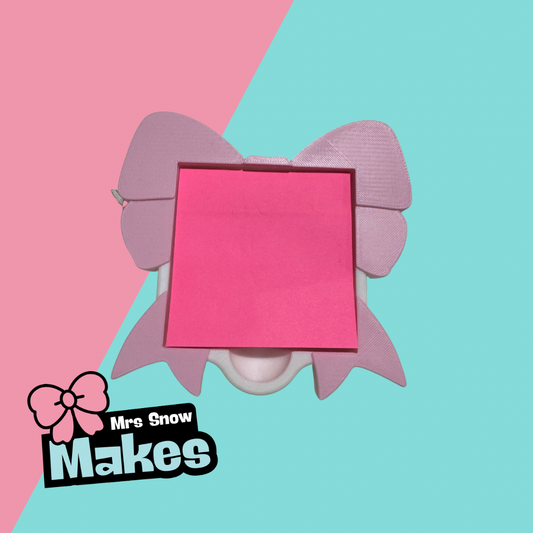 Pink matte bow Sticky Note holder