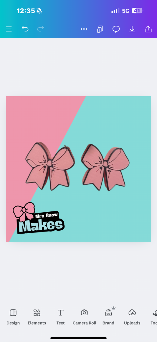 Pretty Bow Pink Straw Toppers