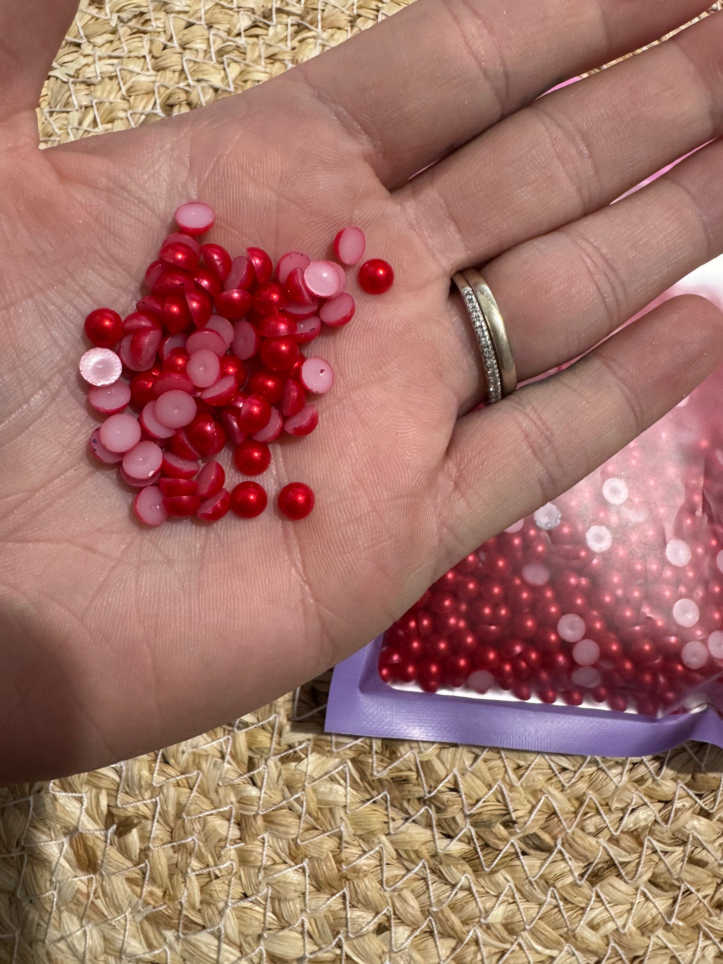 5mm Flatback Pearls - Red