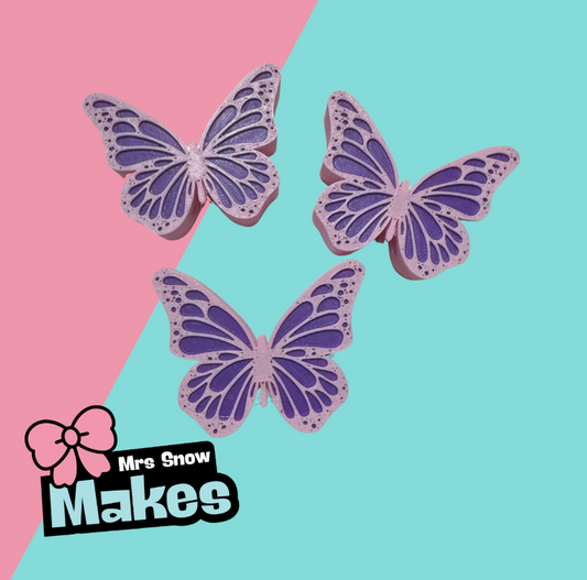 Pink & Purple Butterfly Straw Toppers