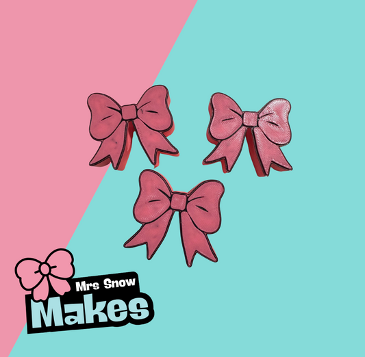 Pink Bow Straw Toppers