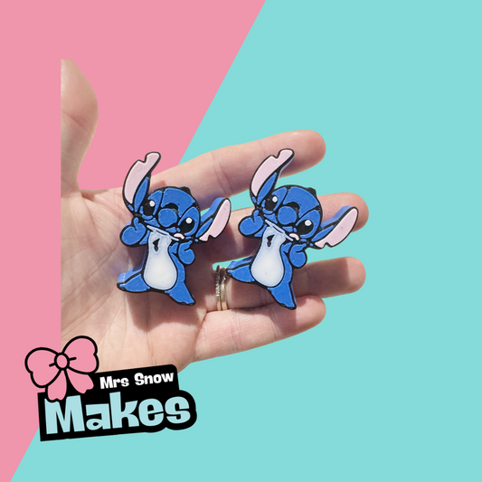 Blue Alien Straw Toppers