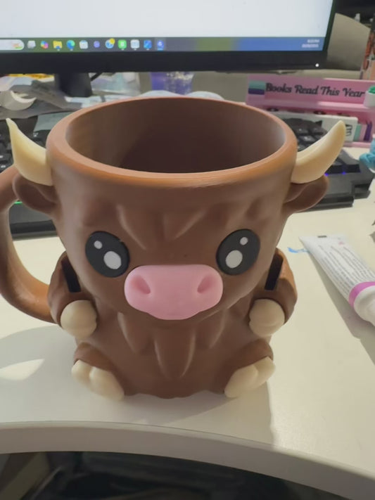 Highland Cow Tub holder with tray